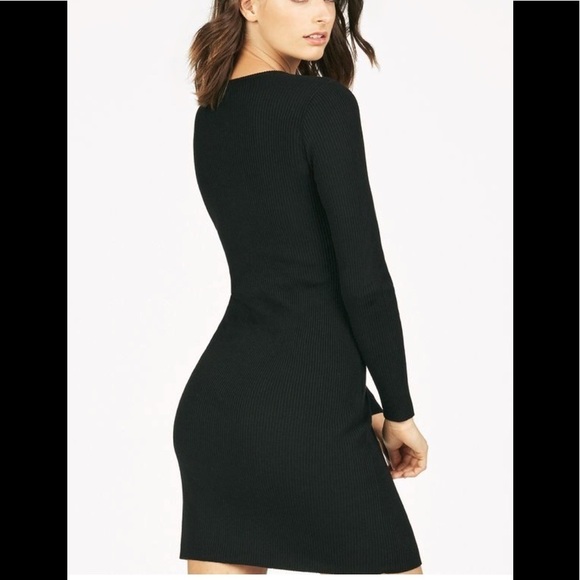 Black Long Sleeve Sweater Dress Y2K - Picture 4 of 4